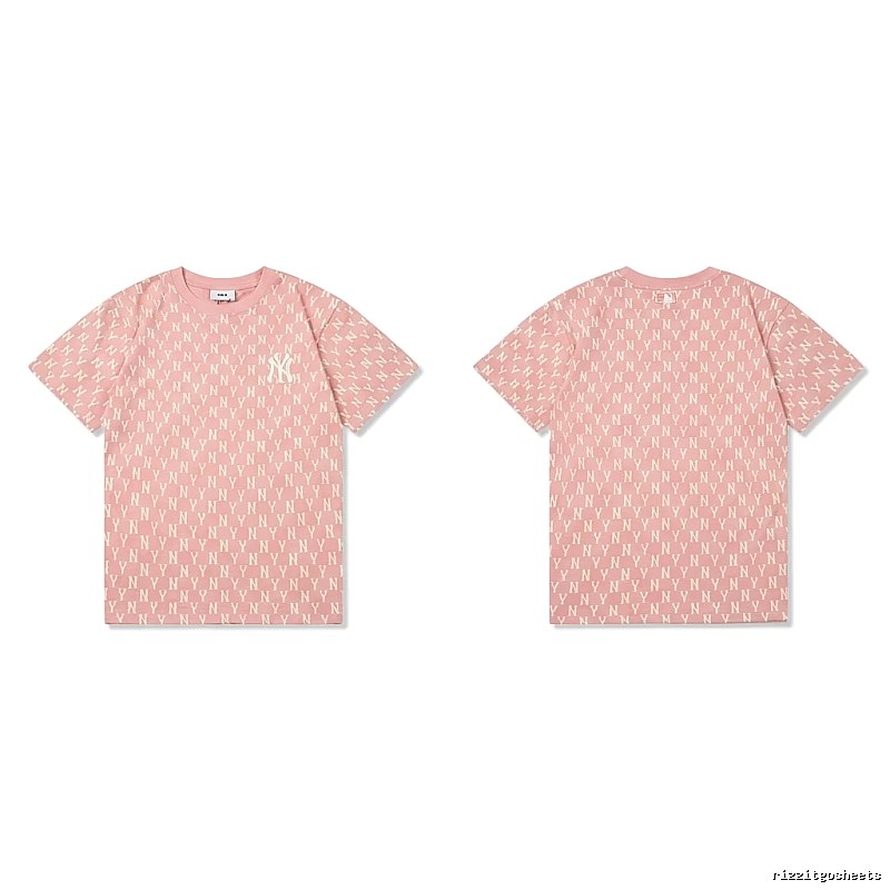 MLB full - print style pink T - shirt