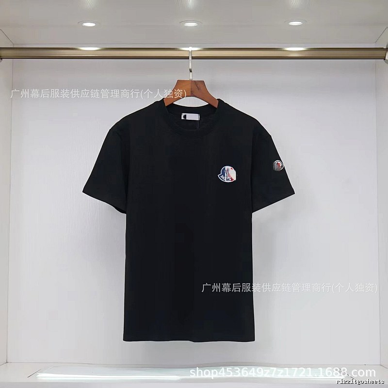 Moncler Badged Casual-Style Black T-Shirt