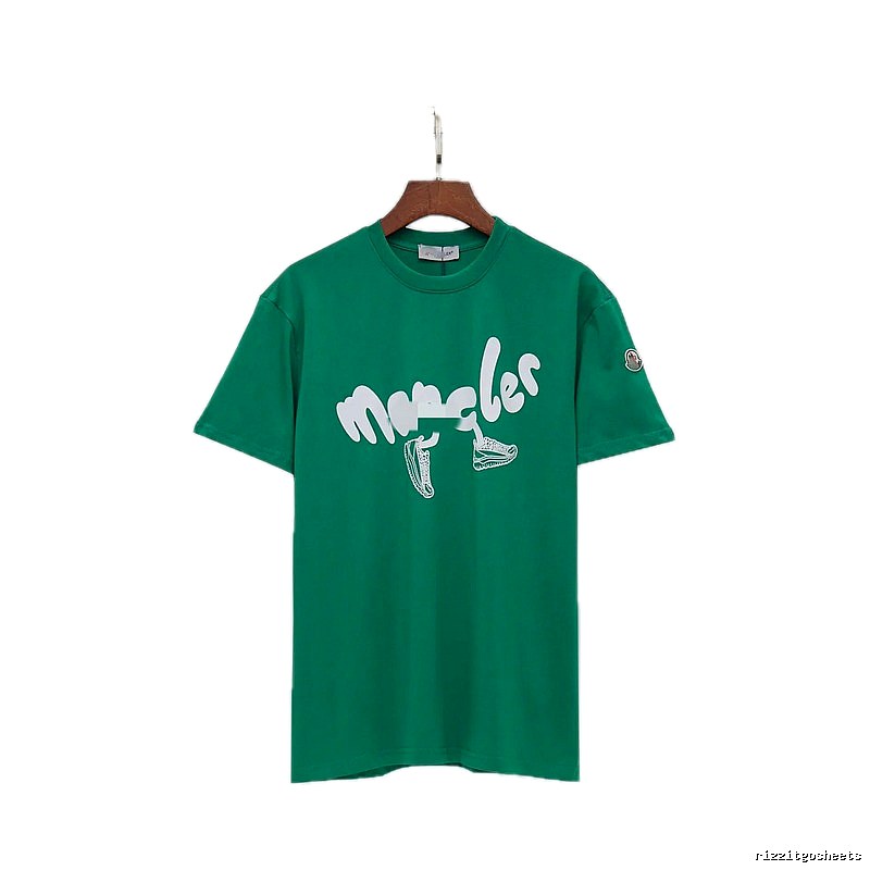 Moncler Graffiti Casual Style Green Short-sleeve T-shirt