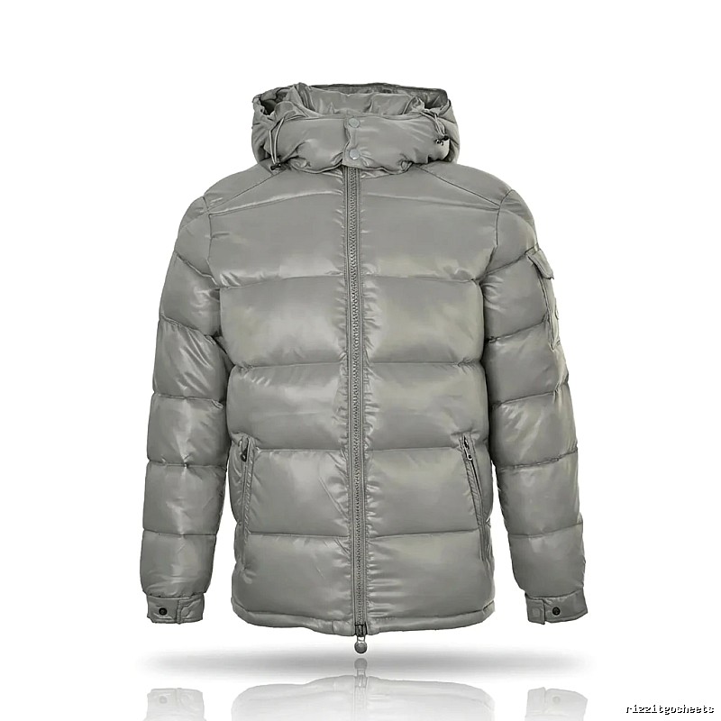 Moncler hooded fashionable grey down jacket