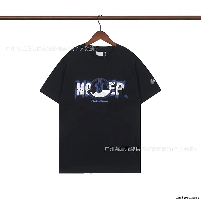 Moncler Letter Print Casual Black T-Shirt