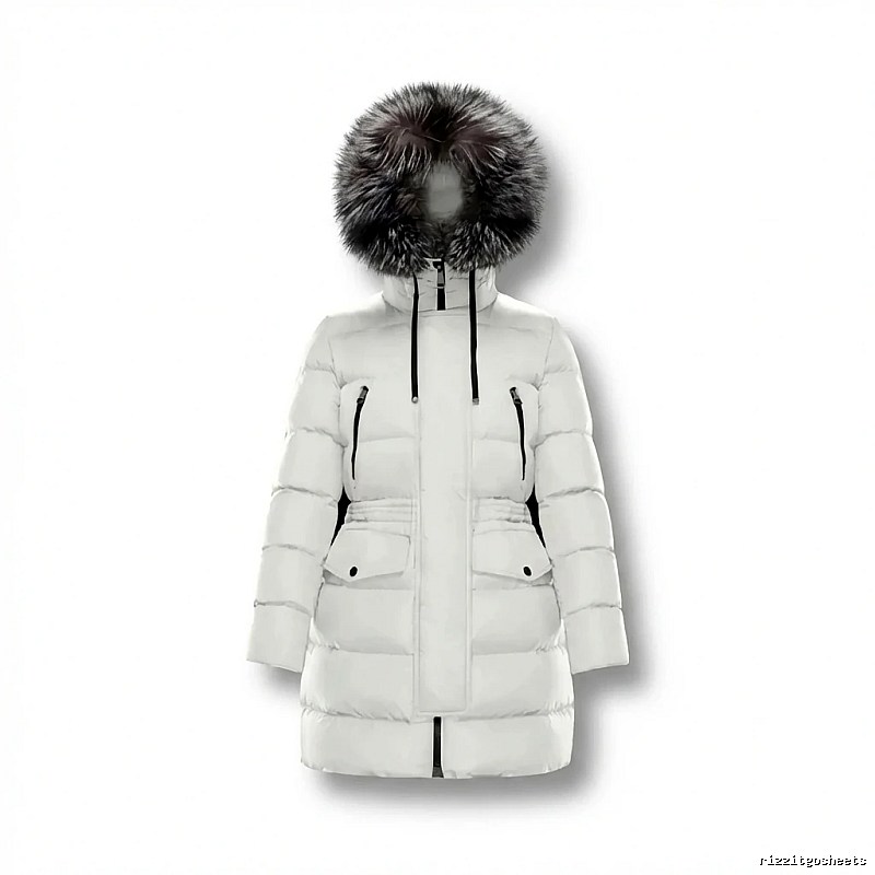 Moncler long fashion white down jacket