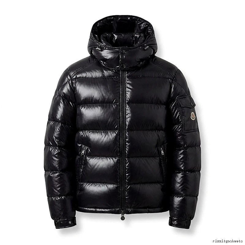 Moncler shiny black down jacket