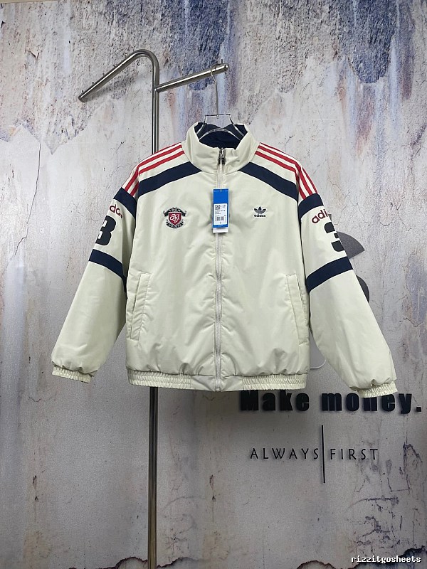 Motorsport Jacket in Cream with striped sleeves - Adidas