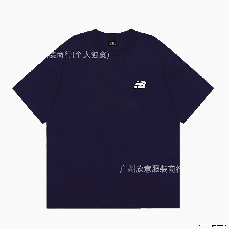 New Balance Casual Series Minimalist Style Navy Blue Short-sleeve T-shirt