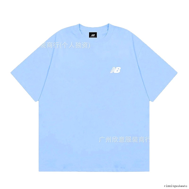 New Balance Classic Minimalist Style Light Blue Short-sleeve T-shirt
