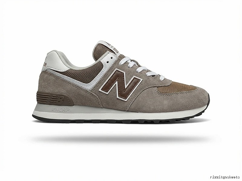 New Balance retro-style grey-brown athletic shoes