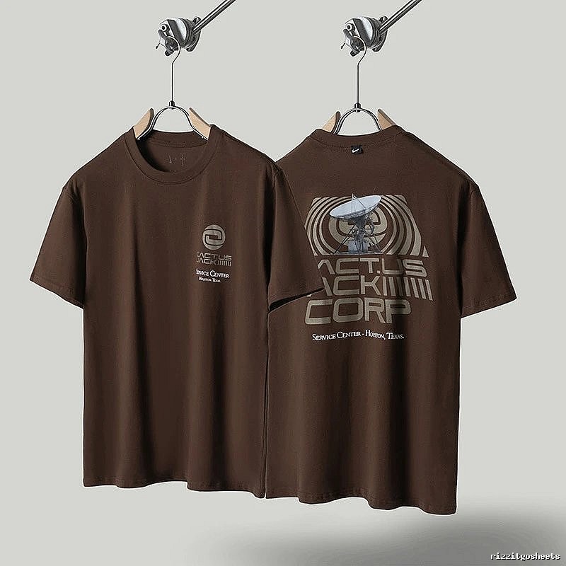 Nike x TS Co-branded Streetwear Brown Printed Short-sleeve T-shirt
