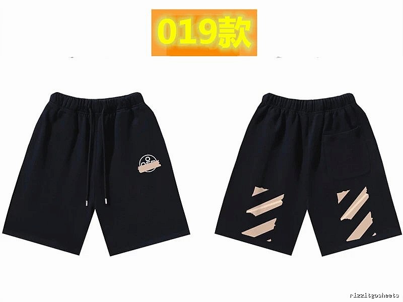 Off-White 019 Style Cool Black Shorts