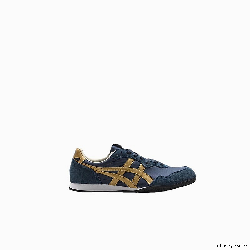 Onitsuka Tiger retro-style blue and gold sports shoes