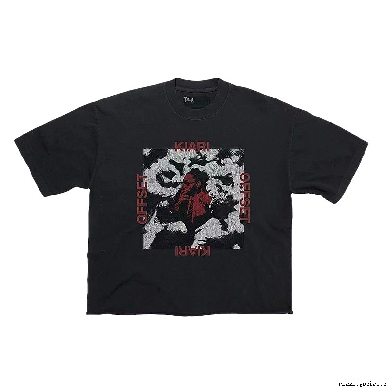 Paly Hollywood Portrait Print Street Style Black T-Shirt