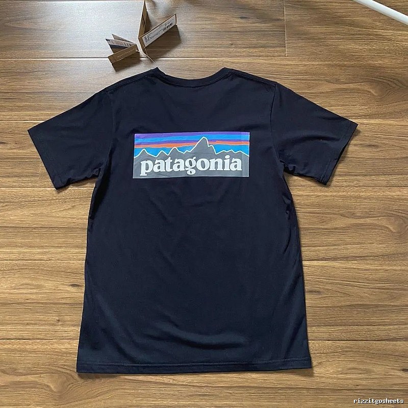 Patagonia Black Logo T-Shirt Travel Styling Graphic