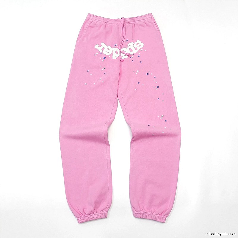Pink Sp5der Graphic Sweatpants for travel