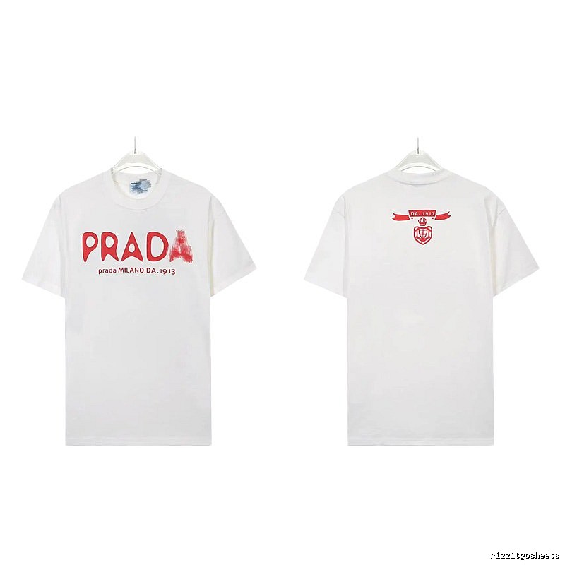 Prada Graffiti Collection Casual Style White Short-sleeve T-shirt