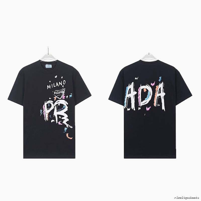 Prada Graffiti Collection Street Style Black T-Shirt