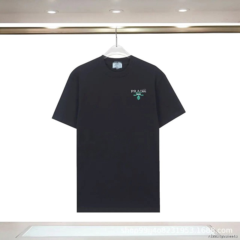 Prada Logo Minimalist Style Black T-Shirt
