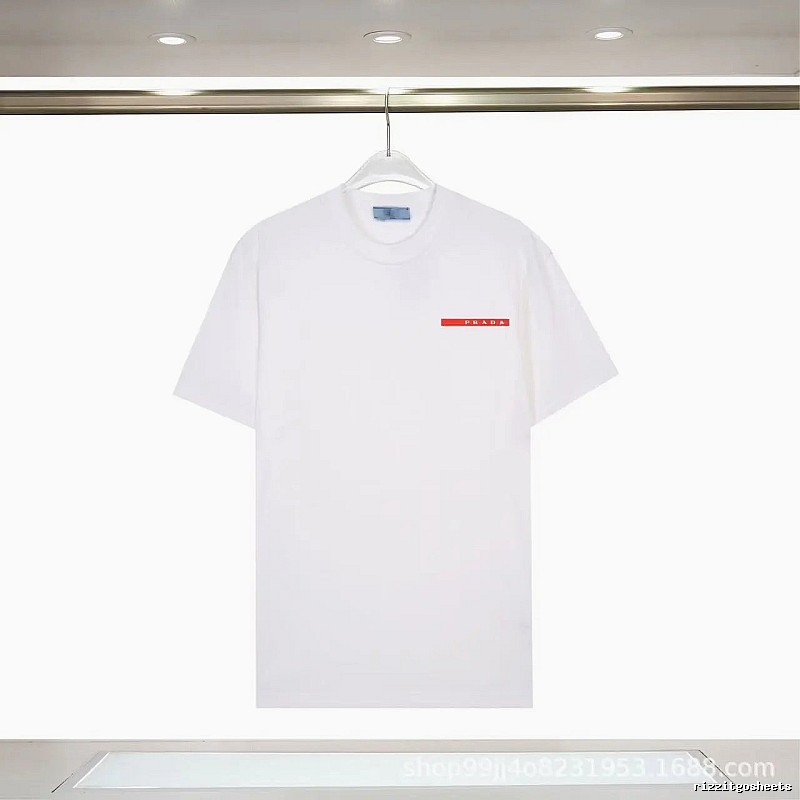 Prada Red Label Minimalist Style White Short-sleeve T-shirt