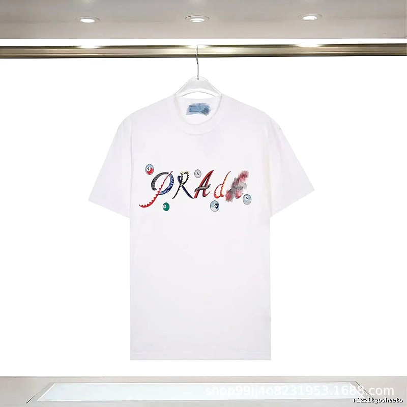 Prada Street Style White Short-sleeve T-shirt with Colorful Print