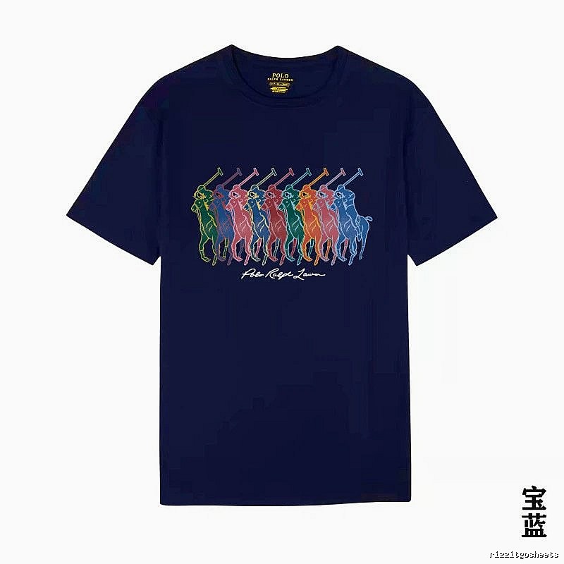 Ralph Lauren colorful retro-style royal blue T-shirt