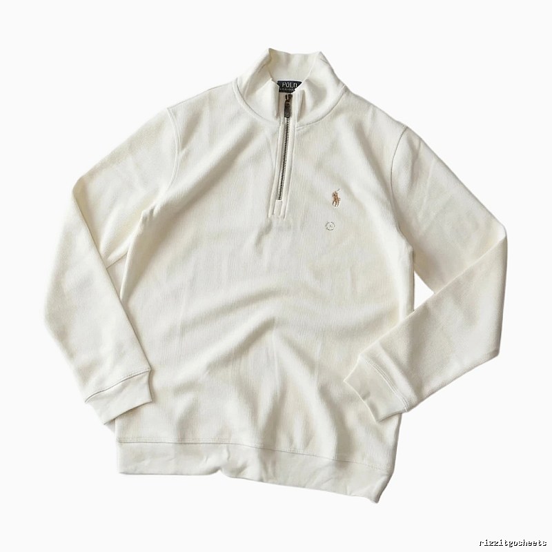Ralph Lauren Polo series minimalist style off-white sweatshirt