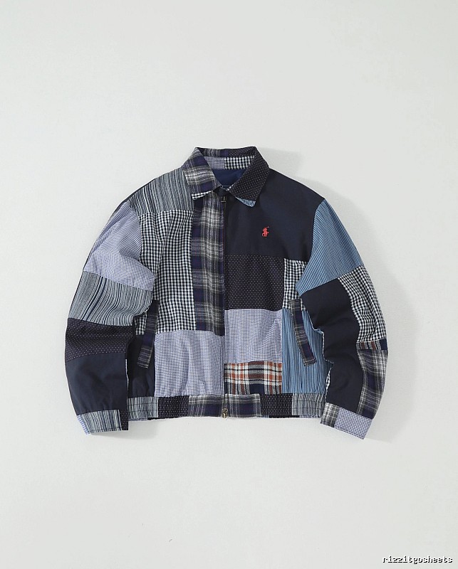 RalphLauren Blue Mixed Plaid Patchwork Shirt Jacket Gift Edit