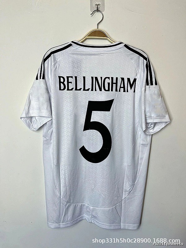 Real Madrid Classic Bellingham #5 soccer jersey White Real Madrid for Daily Styling
