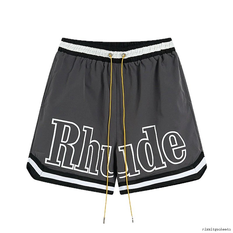 RHUDE letter - style grey shorts