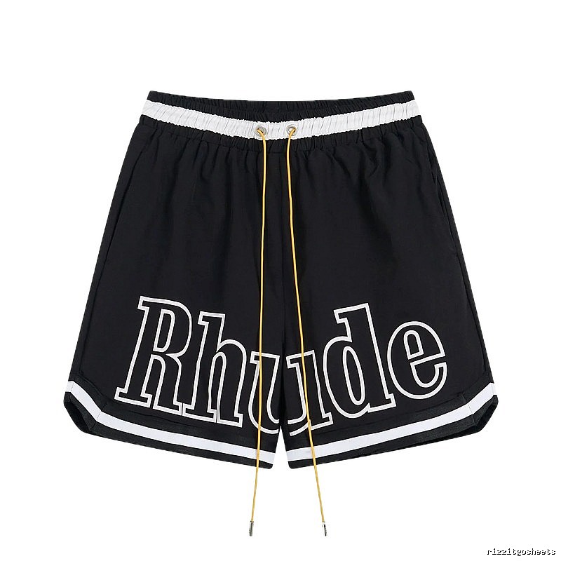 RHUDE lettered sporty shorts