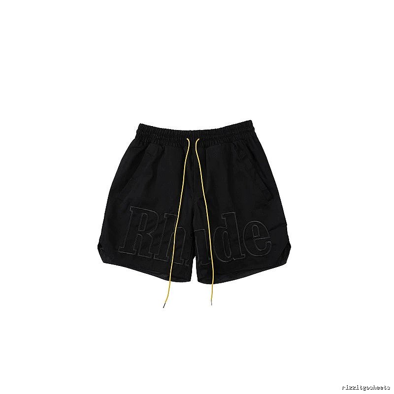 RHUDE trendy brand casual black shorts