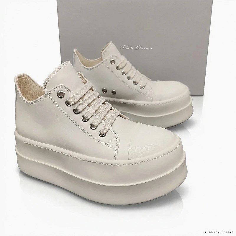 Rick Owens thick-soled minimalist white shoes