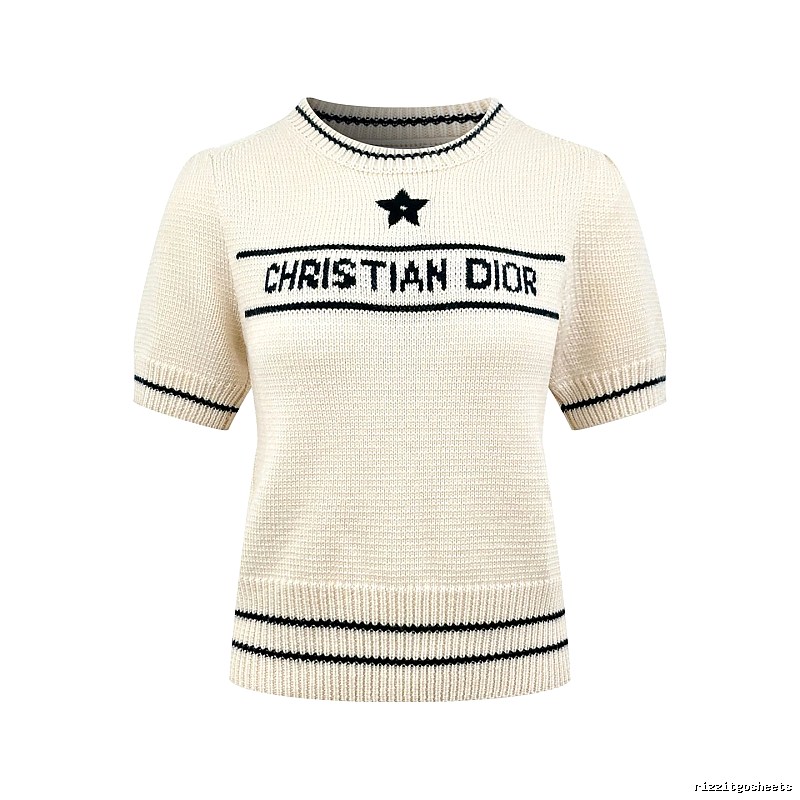 Short Sleeve Knit Sweater in Black by Dior