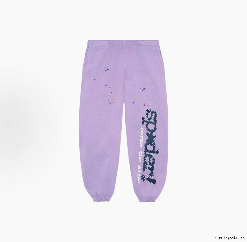 Sp5der Casual Logo Sweatpants - large vertical wordmark and cuffed silhouette