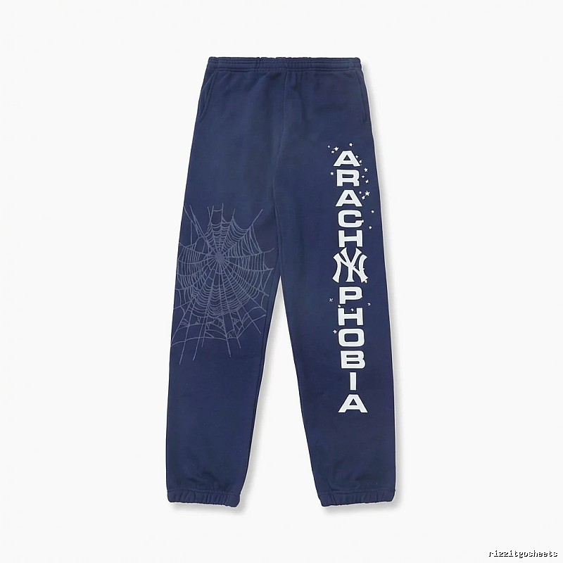 Sp5der Dark Style Navy Blue Sweatpants