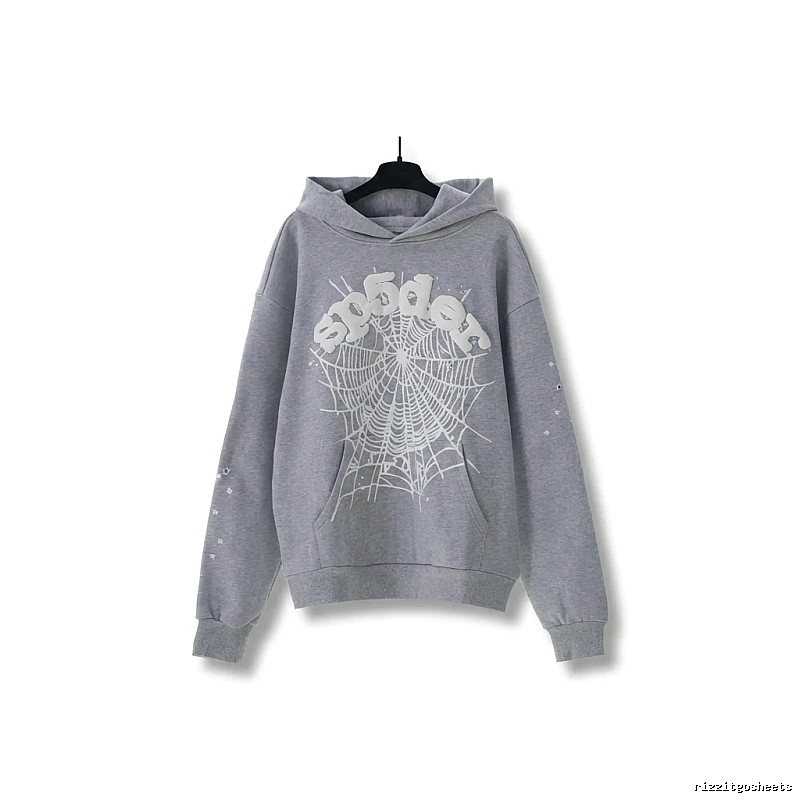 Sp5der Spider Web Print Grey Sweatshirt