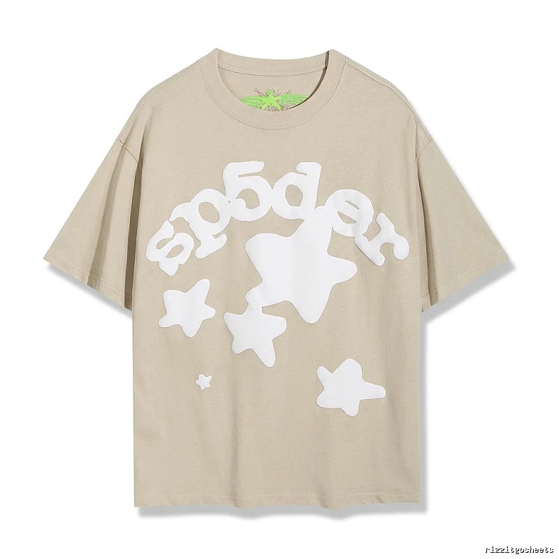 Sp5der Star Trendy Brand Khaki T-shirt