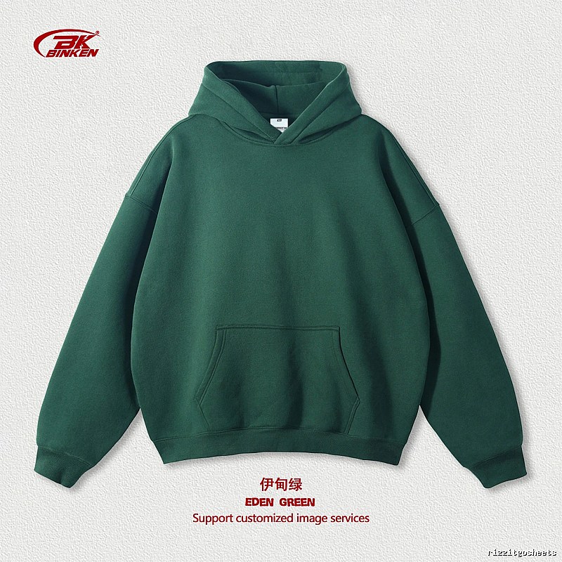 Statement Pullover hoodie Navy Blank Kangaroo for Easy Pairing