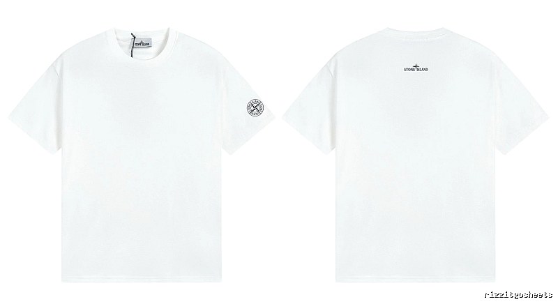 Stone Island Badge Minimalist Style White Short-sleeve T-shirt
