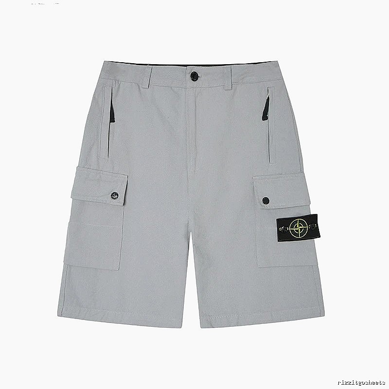 Stone Island Classic Technical Workwear Style Light Grey Shorts