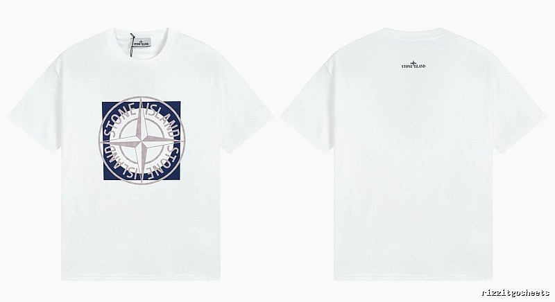 Stone Island Compass Collection Street Style White T-Shirt