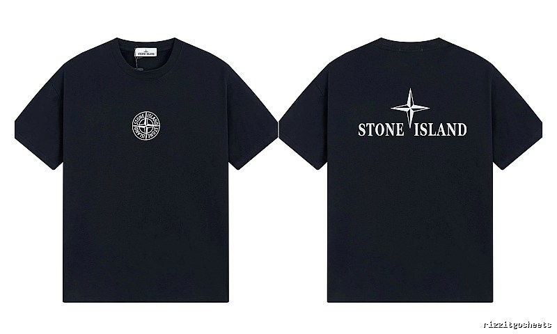 Stone Island Compass Street Style Black Short Sleeve T-shirt