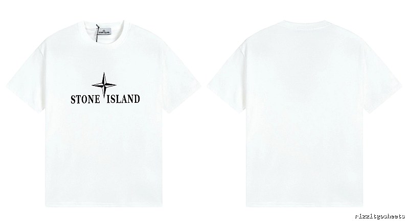 Stone Island Printed Street Style White T-Shirt