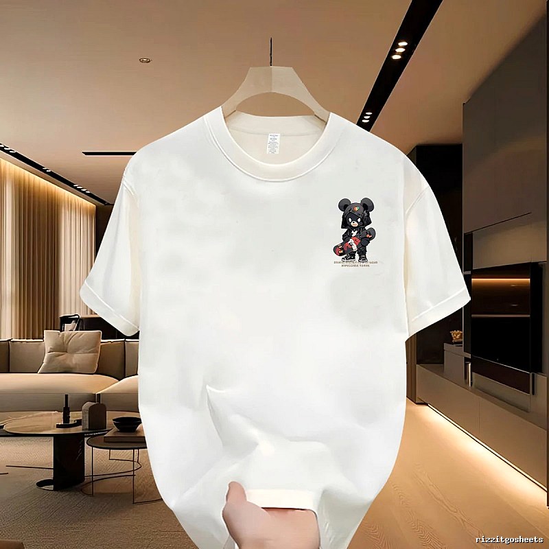 Streetwear Brand Skate Bear Street-style Off-white Short Sleeve T-Shirt