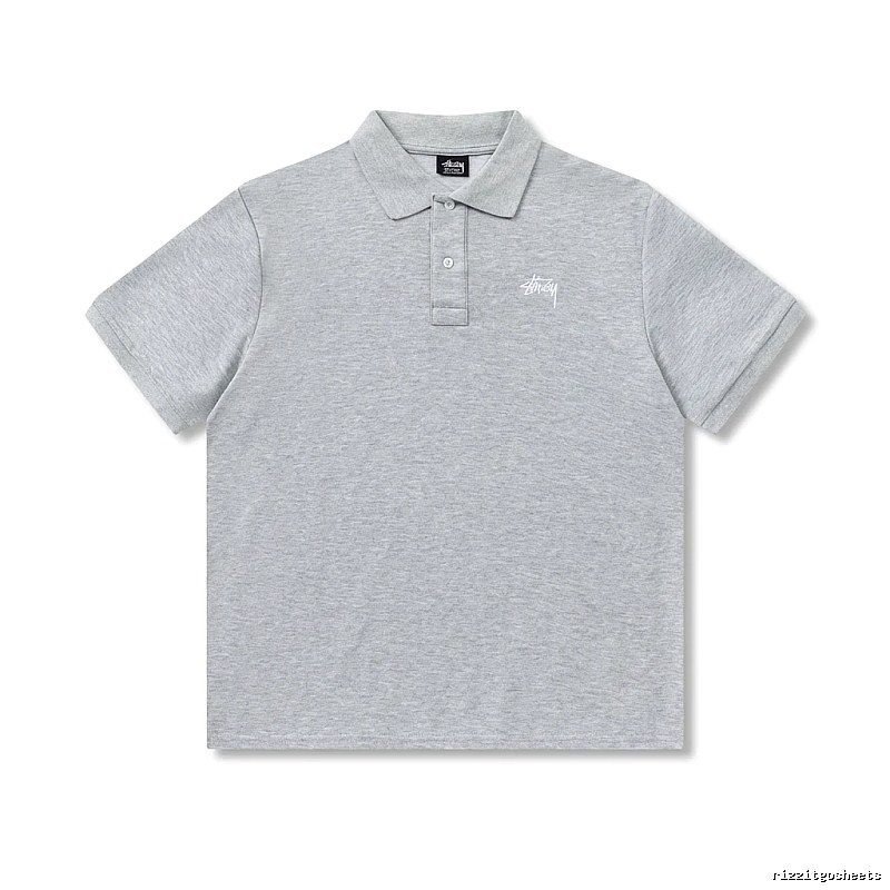 Stussy basic grey Polo shirt
