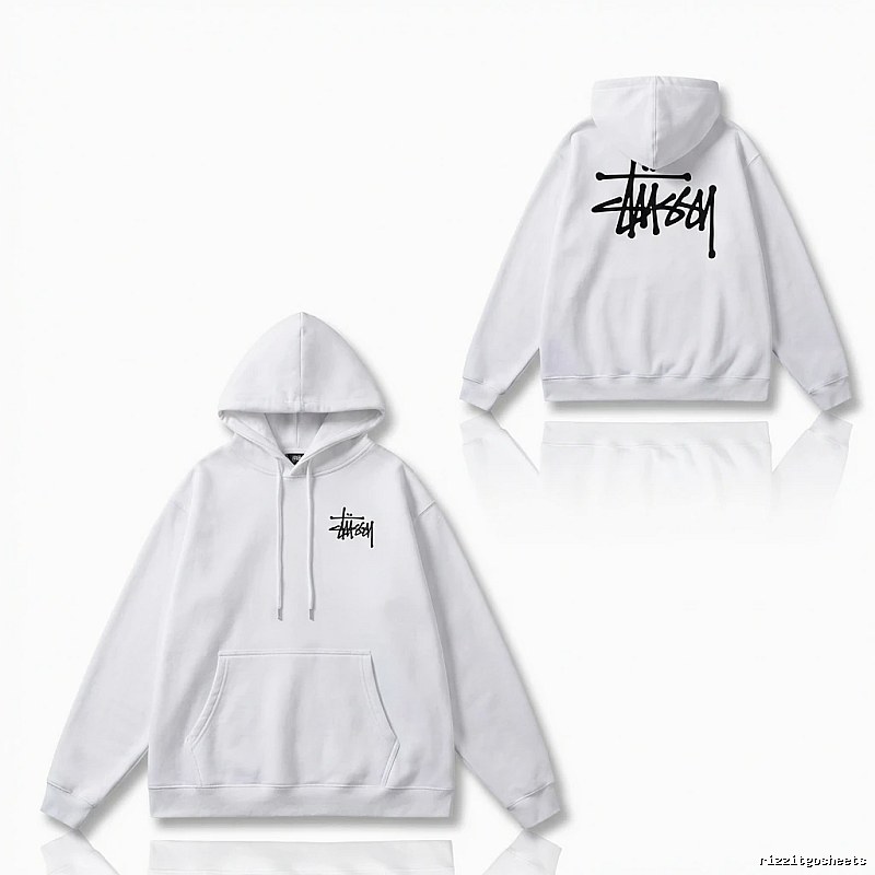 Stussy basic style simple white sweatshirt