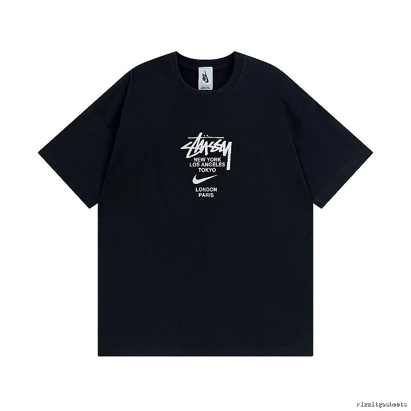 Stussy Black Spider Graphic T-Shirt Downtown Style Logo