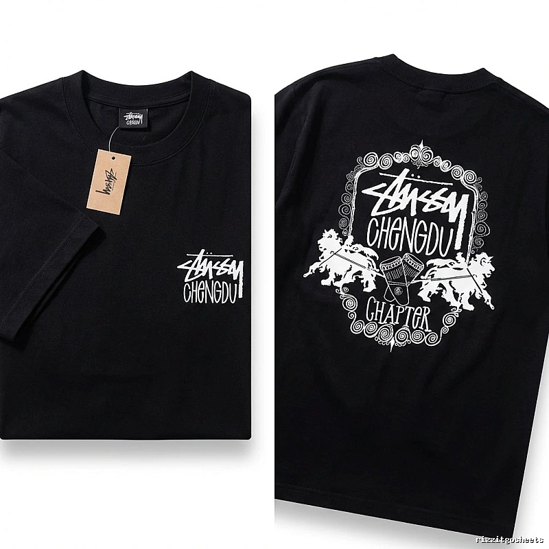 Stussy Chengdu Series Simple Black T-shirt