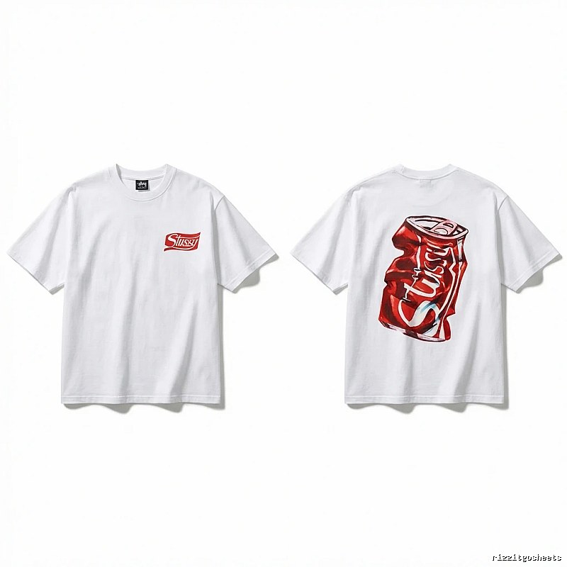 Stussy Cola Print Casual White T-shirt