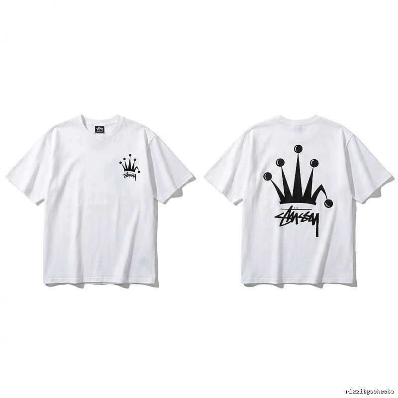 Stussy Crown Trendy Brand White T-shirt