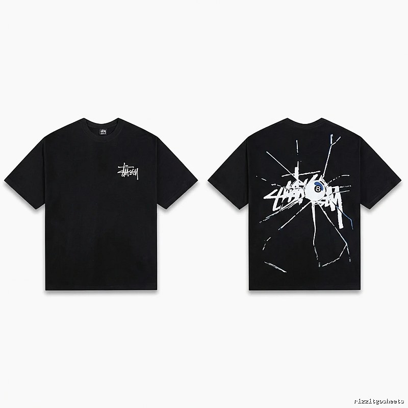Stussy dark ripped style short-sleeve shirt