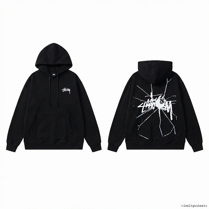 Stussy dark style black hoodie